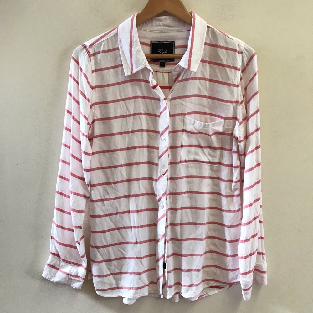 Rails Striped Button Down Shirt Rayon Small